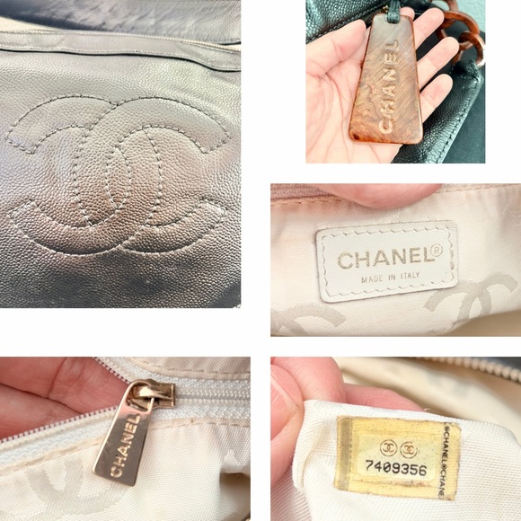 Auth CHANEL Black CC Caviar Large Hobo Bag, 14.9” x 10.2” - Picture 4 of 17